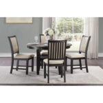 Brown and black Asher Collection Dining Table By Homelegance - Image 4
