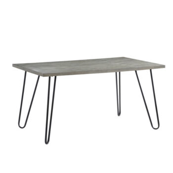 Light gray wood and black metal Keene Collection Dining Table By Homelegance