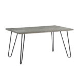 Light gray wood and black metal Keene Collection Dining Table By Homelegance - Image 2