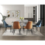 Light gray wood and black metal Keene Collection Dining Table By Homelegance - Image 4