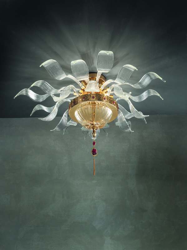 Shiny Gold Julienne Clear Lighting Pl8 P9922 By Esf Furniture | Mobilia Cleopatra 3 Shiny Gold Julienne Clear Lighting PL8 p9922 By ESF Furniture - Image 1