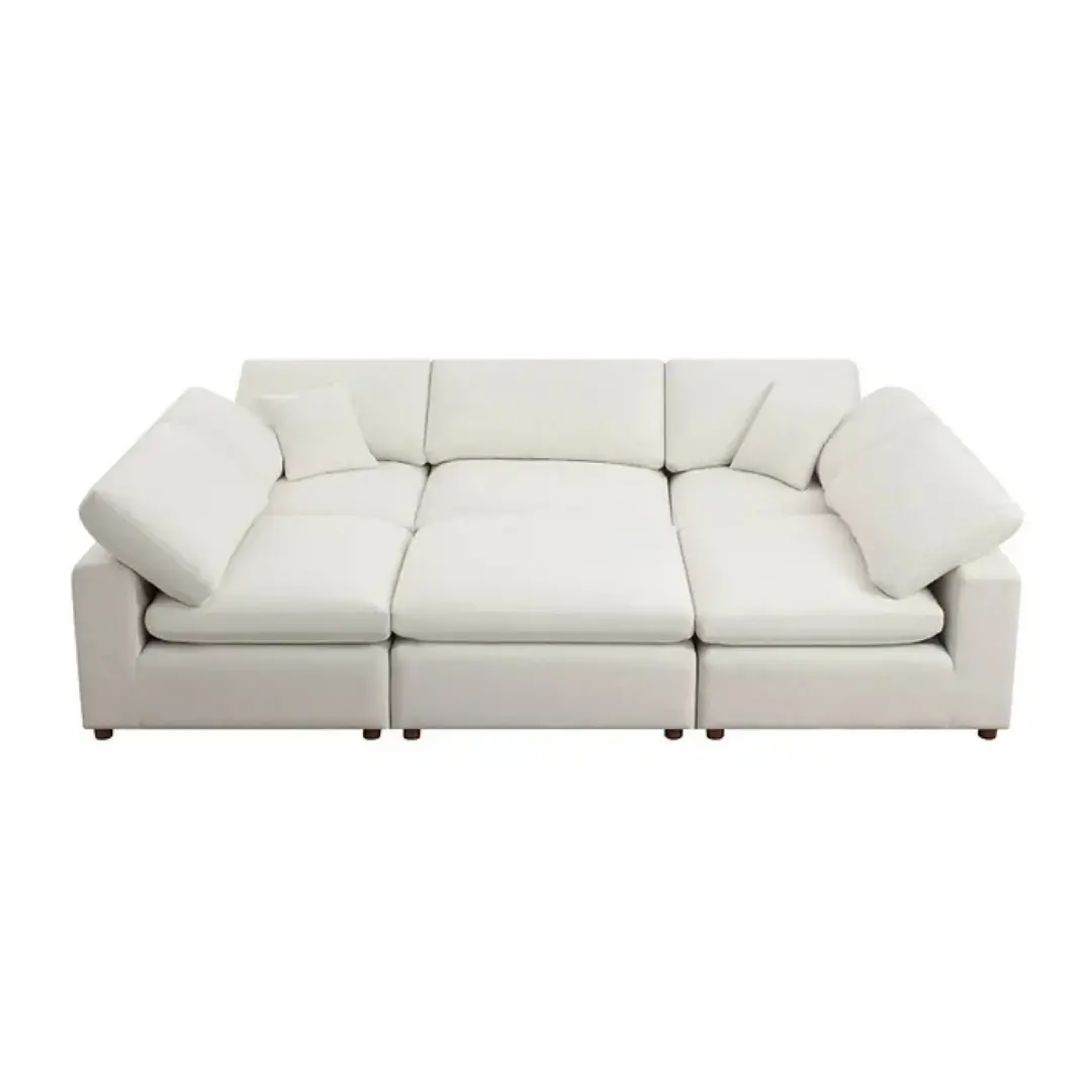 White Sec8061Wh Modular Sofa Sleeper By Artisan Furniture | Mobilia Cleopatra 3 White SEC8061WH Modular Sofa Sleeper by Artisan Furniture - Image 1