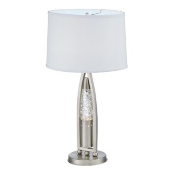 Satin nickel Table Lamp, Night Light Water dancing light Jair Collection By homelegence