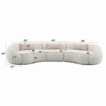 Sahara Beige Boucle Sectional Sofa With 3 Pillows By ACME - Image 11