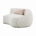 Sahara Beige Boucle Sectional Sofa With 3 Pillows By ACME - Image 6