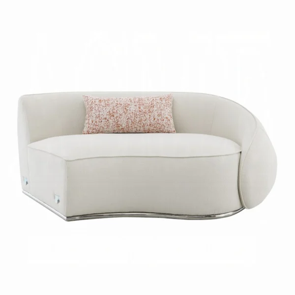 Sahara Beige Boucle Sectional Sofa With 3 Pillows By ACME - Image 7