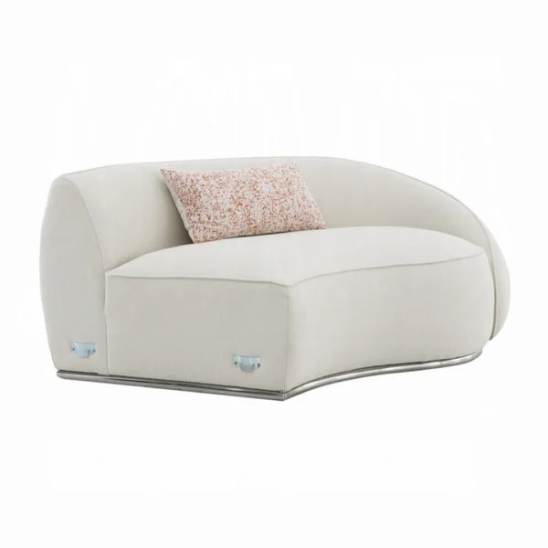 Sahara Beige Boucle Sectional Sofa With 3 Pillows By ACME - Image 8