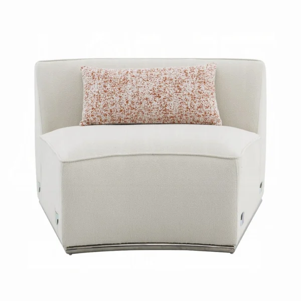 Sahara Beige Boucle Sectional Sofa With 3 Pillows By ACME - Image 9