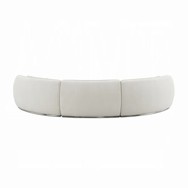 Sahara Beige Boucle Sectional Sofa With 3 Pillows By ACME - Image 5