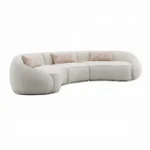 Sahara Beige Boucle Sectional Sofa With 3 Pillows By ACME - Image 3