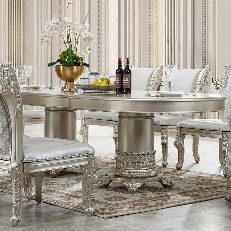 Silver Gray Dining Table Hd-5800Gr By Homey Design | Mobilia Cleopatra 3 Silver Gray Dining Table HD-5800GR By Homey Design - Image 1