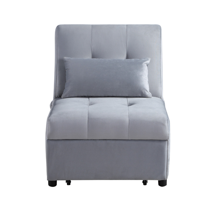 Gray Exposed Feet With Faux Wood Garrell Collection Lift Top Storage Bench With Pull-Out Bed By Homelegance | Mobilia Cleopatra 3 Gray Exposed feet with faux wood Garrell Collection Lift Top Storage Bench with Pull-out Bed By Homelegance - Image 1