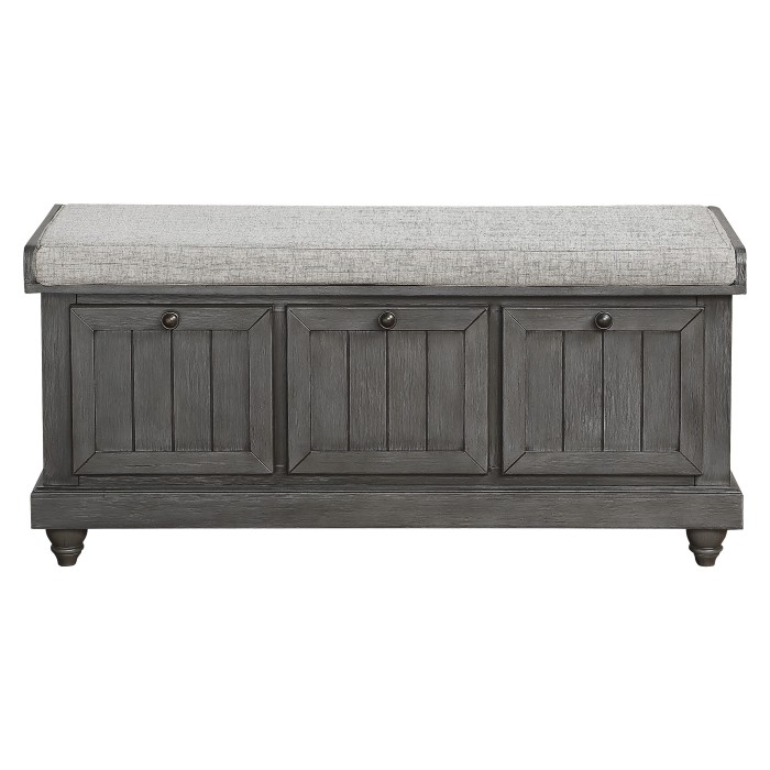 Distressed Dark Gray Woodwell Collectionbench By Homelegance | Mobilia Cleopatra 3 Woodwell Collection