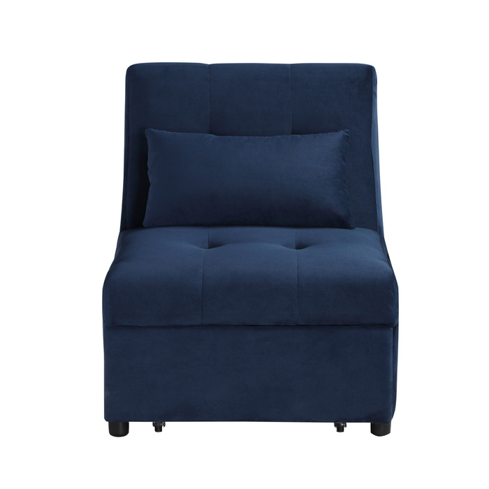 Exposed Feet With Faux Wood Blue Garrell Collection Lift Top Storage Bench With Pull-Out Bed By Homelegance | Mobilia Cleopatra 3 Garrell Collection