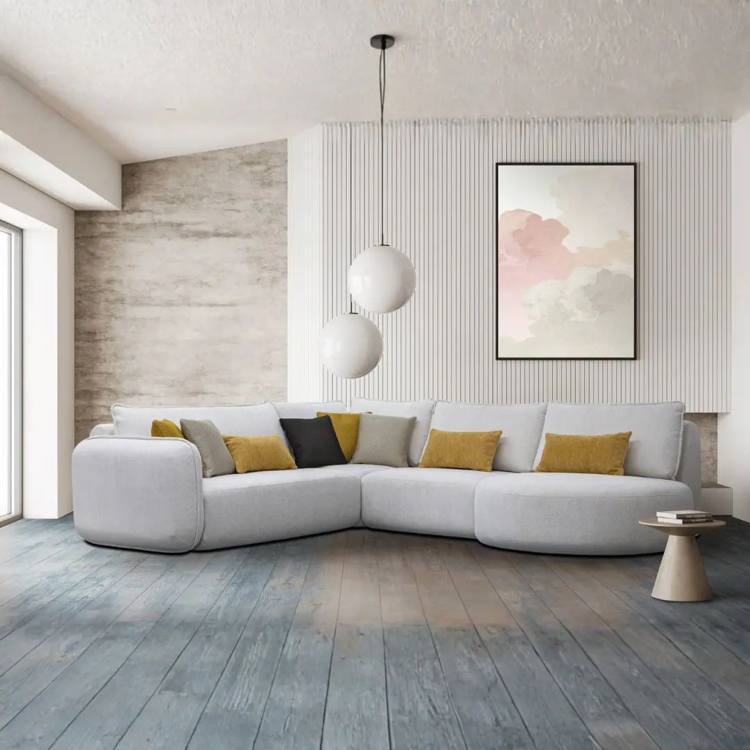 Oslo Fabric Sectional Sofa By Esf Furniture | Mobilia Cleopatra 3 Oslo Fabric Sectional Sofa