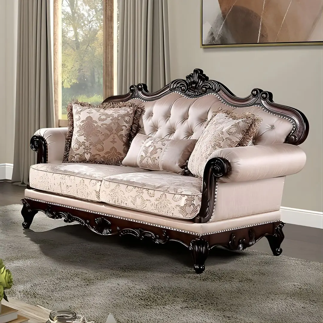 Veracruz Brown Loveseat Fm65002Br-Lv By Furniture Of America | Mobilia Cleopatra 3 Veracruz Brown Loveseat FM65002BR-LV By Furniture Of America - Image 1