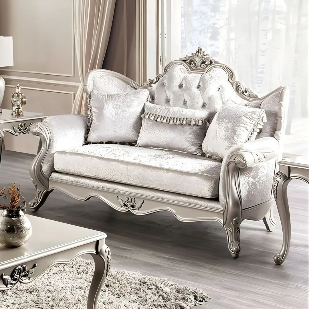 Off-White Acapulco Loveseat By Furniture Of America | Mobilia Cleopatra 3 Off-White Acapulco Loveseat By Furniture Of America - Image 1