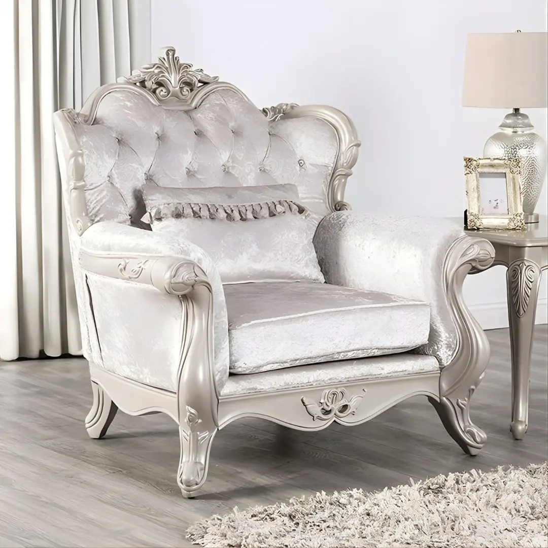 Off-White Acapulco Chair By Furniture Of America | Mobilia Cleopatra 3 Off-White Acapulco Chair By Furniture Of America - Image 1