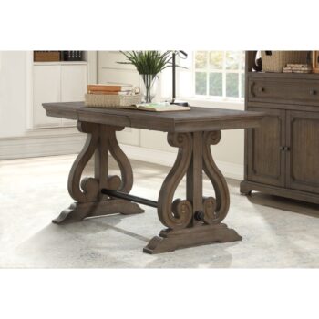 Distressed dark oak Toulon Collection Writing Desk by homelegance
