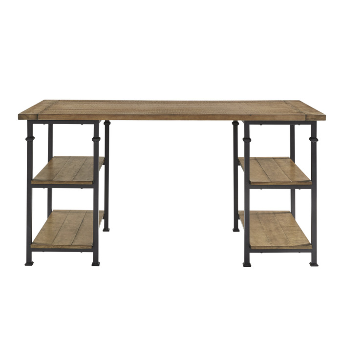 Rustic Poplar Finish And Rustic Black Metal Factory Collection Writing Desk By Homelegance | Mobilia Cleopatra 3 Rustic poplar finish and Rustic black metal Factory Collection Writing Desk by homelegance - Image 1