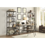 Weathered natural finish and rustic black metal finish Millwood Collection Writing Desk by homelegance - Image 4