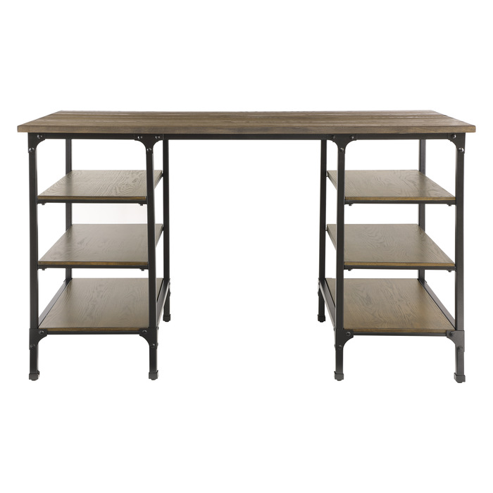 Weathered Natural Finish And Rustic Black Metal Finish Millwood Collection Counter Height Writing Desk By Homelegance | Mobilia Cleopatra 3 Weathered natural finish and rustic black metal finish Millwood Collection Counter height Writing Desk by homelegance - Image 1