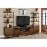 Walnut finish and rustic black metal finish Sedley Collection Bookcase By homelegnace - Image 2