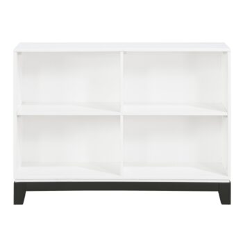 Garretson White and Metallic Gray 4 Shelf Bookcase By homelegnace