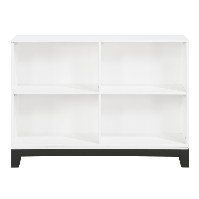 Garretson White And Metallic Gray 4 Shelf Bookcase By Homelegnace | Mobilia Cleopatra 3 Garretson White and Metallic Gray 4 Shelf Bookcase By homelegnace - Image 1