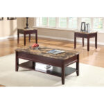 Dark Cherry Orton Collection End table with drawer By homelegance - Image 2