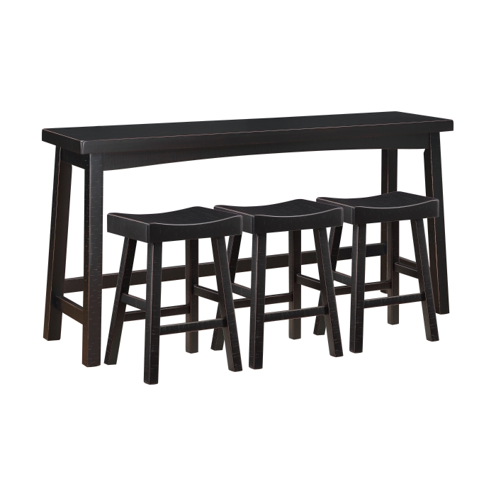 Caspian Black 4-Piece Counter Height Set By Homelegance | Mobilia Cleopatra 3 Caspian Collection