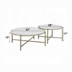 Zaidee Nesting Table Set with Natural Marble Top LV02797 By ACME – Side Tables – View 3
