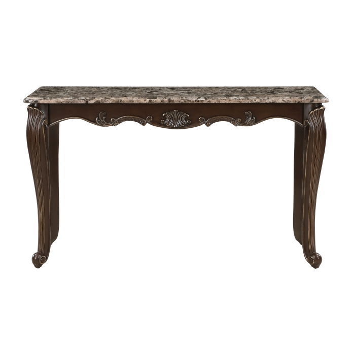 Faux Wood Cherry Finish With Gold Tipping Balthasar Collection Sofa Table By Homelegance | Mobilia Cleopatra 3 Balthasar Collection