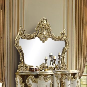 Antique Gold & Hand Painted Brown Finish Mirror