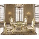 Desiderius Golden Round Dining Table By ACME - Image 4