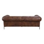 Mocha Leather Sofa Back View