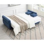 Blue Fabric Sofa With Sleeper