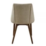 Beige Fabric & Walnut Finish Side Chair Back View
