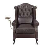 Brown Leather Accent Chair