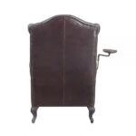 Vintage Brown Leather Accent Chair Back View