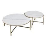 Marble Top & Champagne Nesting Table Set