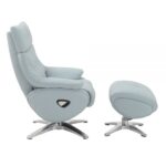 Babyblue Leather Motion Accent Chair Side View