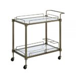 Mirrored & Brass Serving Cart