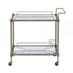 Mirrored & Brass Finish Serving Cart