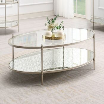 Glass Top & Silver Finish Coffee Table