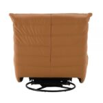 Orange Chenille Recliner With Swivel Back View
