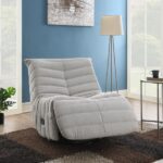 Oyster Chenille Recliner With Swivel