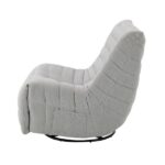 Oyster Chenille Recliner With Swivel Side View