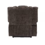 Brown Chenille Power Recliner With Lift & Heating & Massage Back View