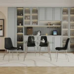 DT037S+DCK55S Glass Dining Table Set For 4 With Chairs By Artisan Furniture